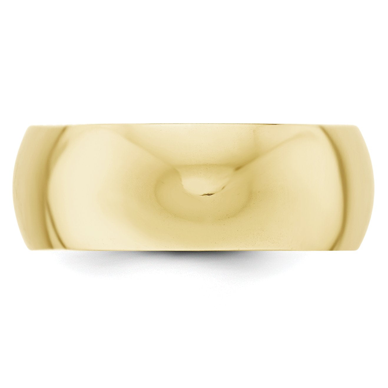 10k Yellow Gold 8mm Half Round Wedding Band Size 13.5