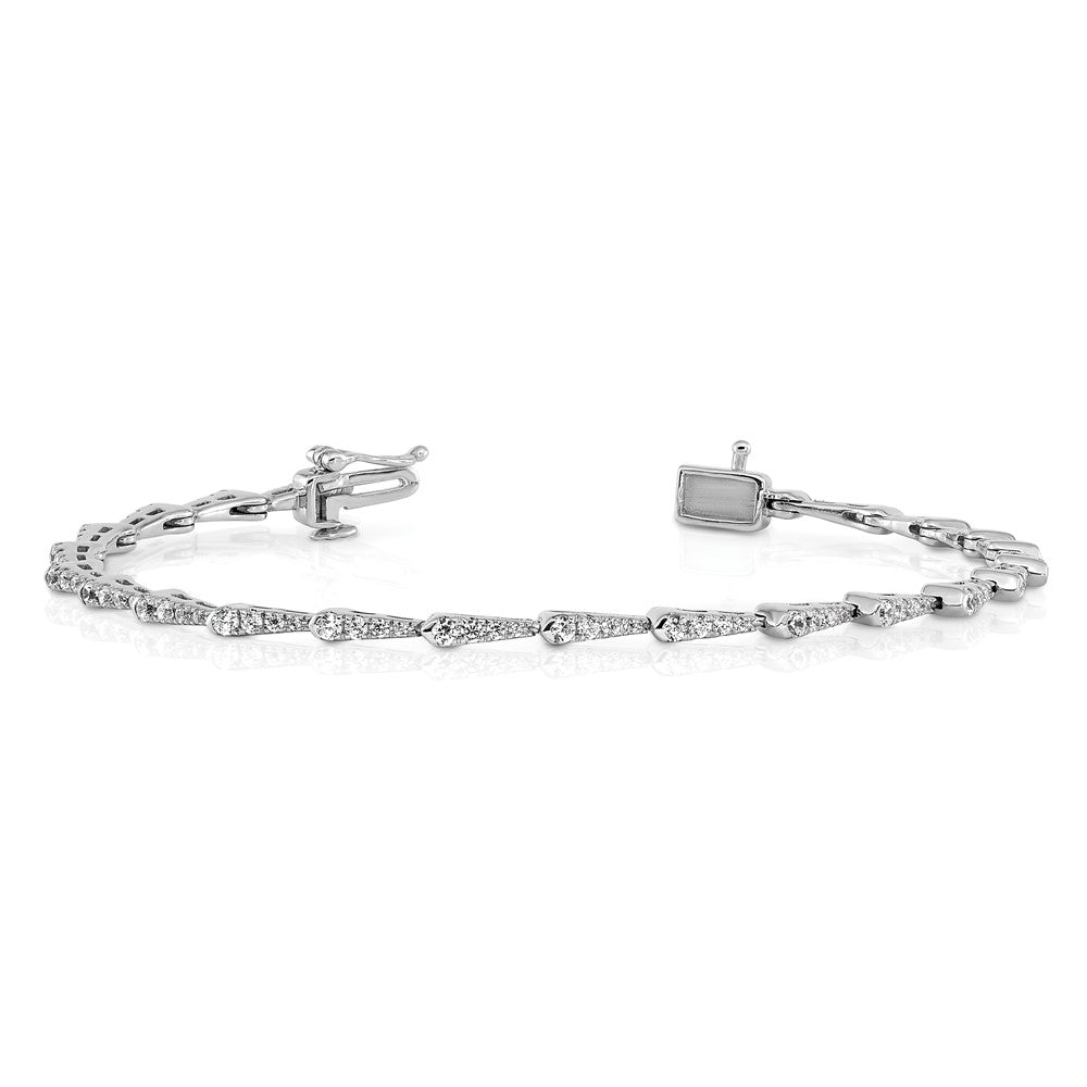 True Origin 14K White Gold 1/2 carat Lab Grown Diamond VS+ F+ Complete 7 in Fashion Bracelet