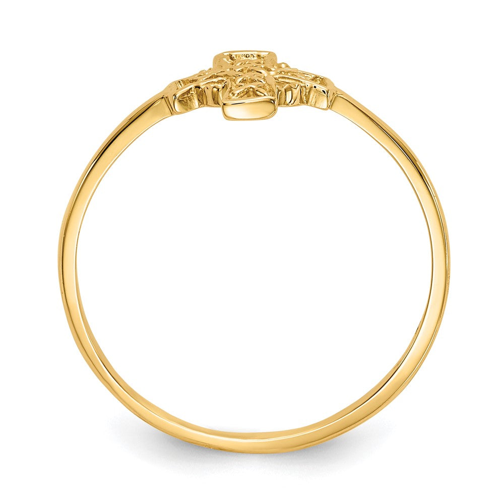 14k Polished Celtic Cross Ring Size 7