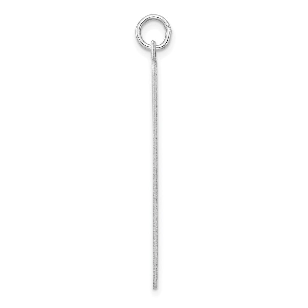 Sterling Silver Rhod-plate Eng. Rect. Polish Front/Satin Back Disc Charm