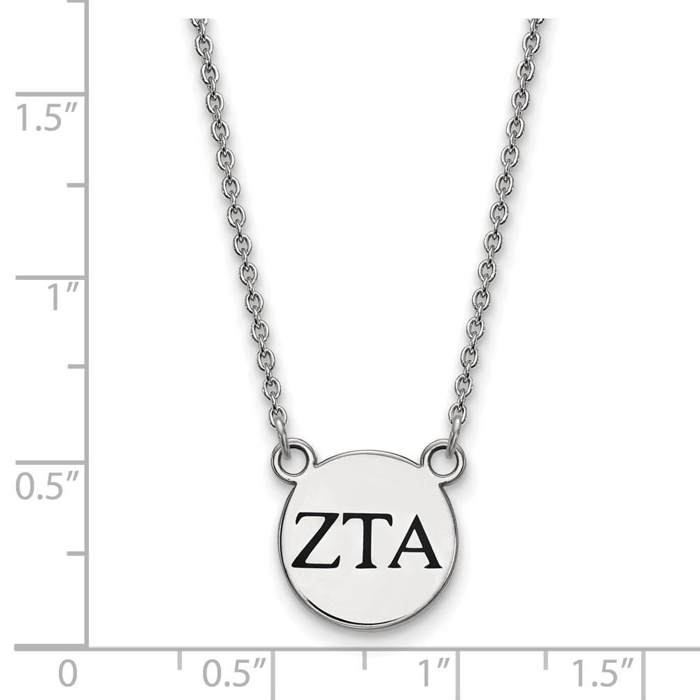 Sterling Silver 18in Official Licensed Greek Sororities Zeta Tau Alpha (ZTA) XS Enamel Pendant w/Necklace