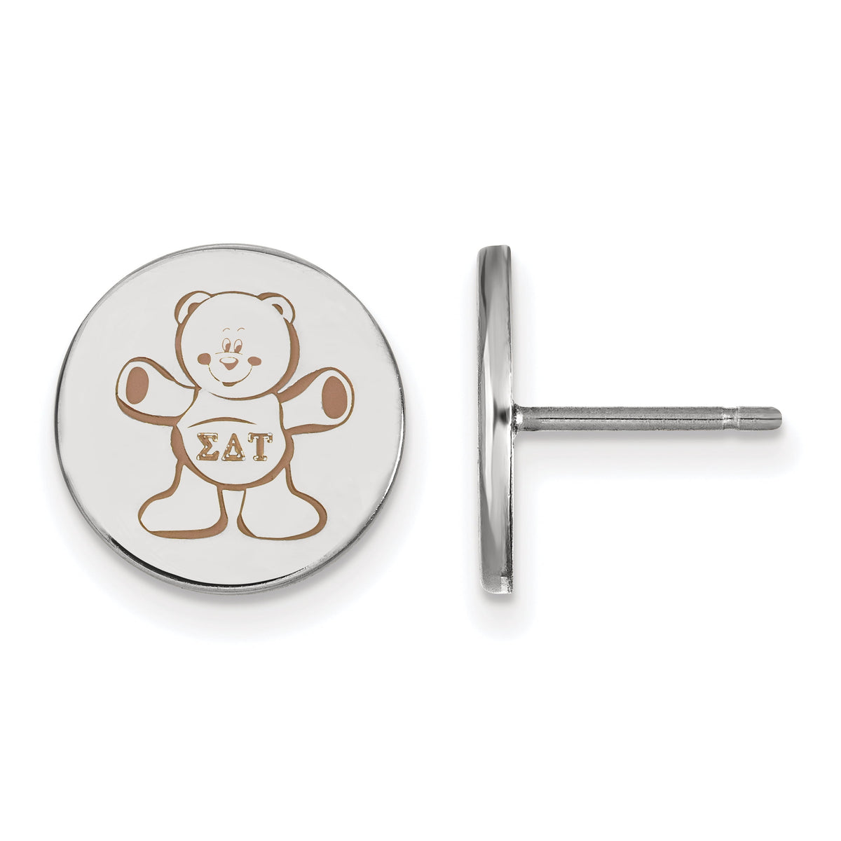 Sterling Silver Sigma Delta Tau Enamel Post Earrings
