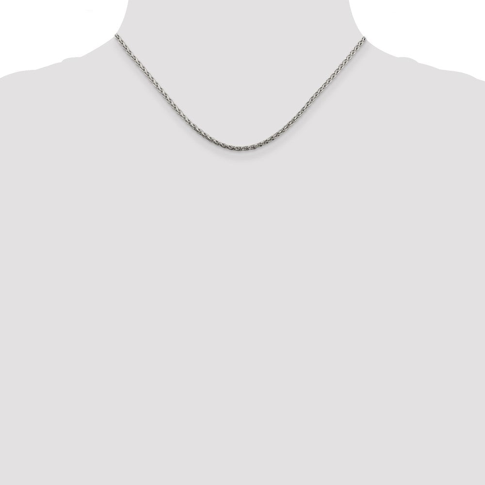 Sterling Silver 2mm Diamond-cut Spiga Chain 16 Inches
