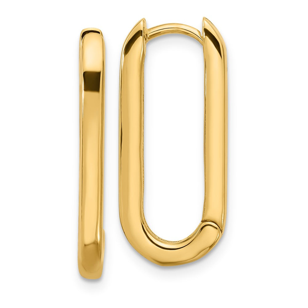14K YG  2.5mm x 10.7mm x 20.5mm Rectangle Hoop Earring