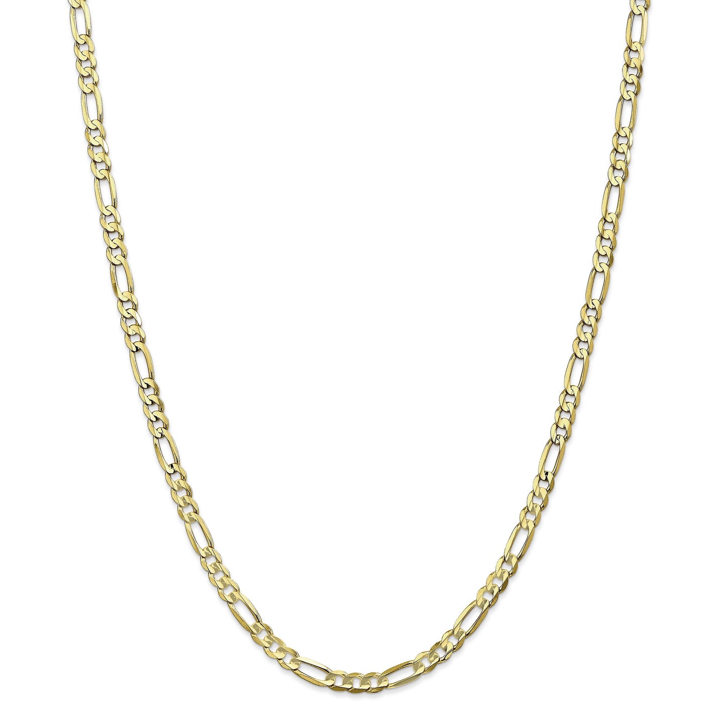 Primal Gold 10 Karat Yellow Gold 4.5mm Light Concave Figaro Chain