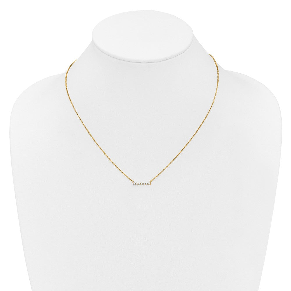 14k Diamond Bar 18 inch Necklace