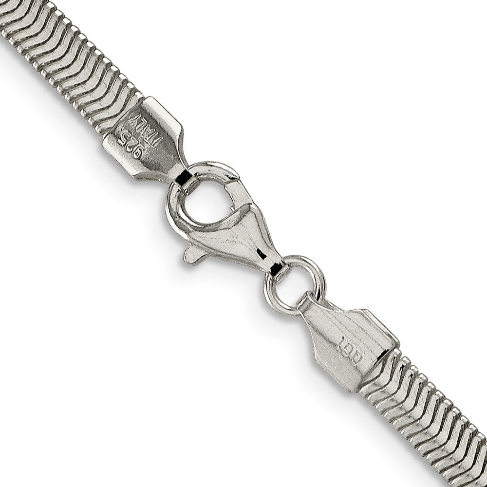 Sterling Silver 4.2mm Flat Oval Snake Chain 24 Inches