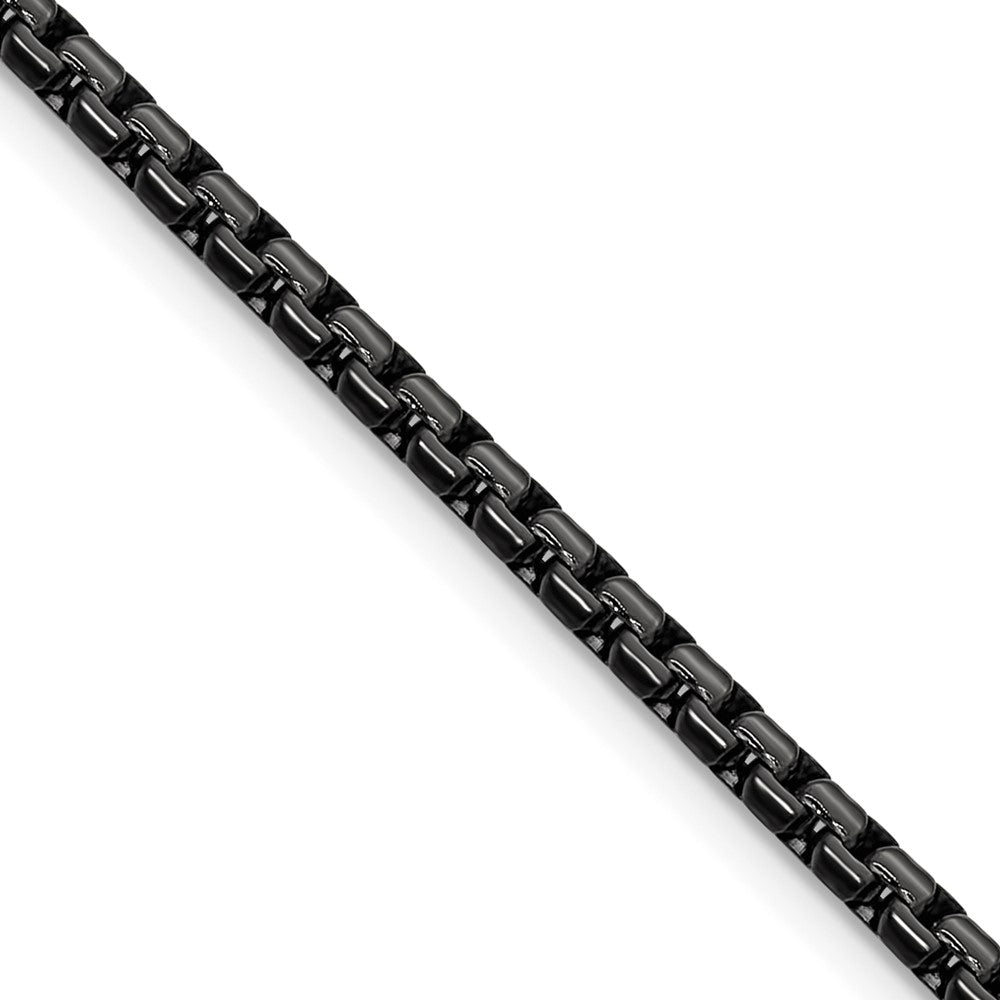 Chisel Stainless Steel Polished Black IP-plated 3mm 22 inch Flat Box Chain