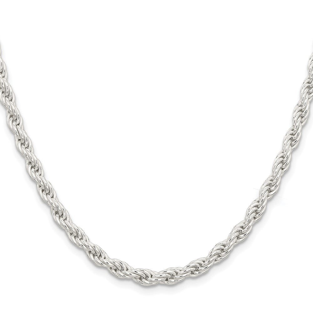 Sterling Silver 5mm Solid Rope Chain 20 Inches