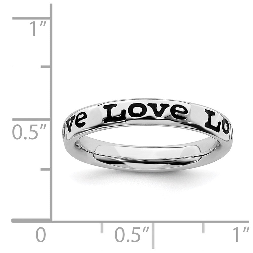 Sterling Silver Stackable Expressions Polished Enameled Love Ring Size -6