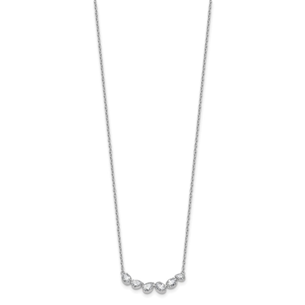 True Origin 14k White Gold 3/8 carat Lab Grown Diamond VS DEF 18 inch Fashion Bar Necklace