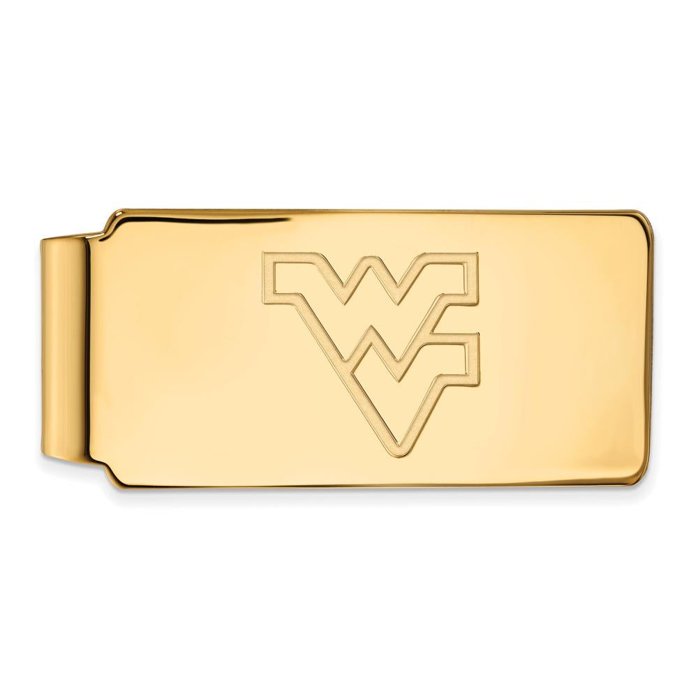 Sterling Silver Gold-plated LogoArt West Virginia University W-V Money Clip Q-GP025WVU