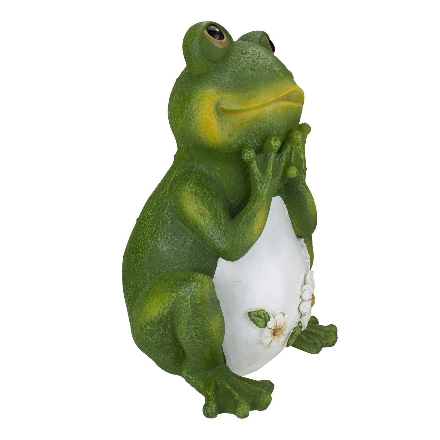 Roman Frog with Flowers on its Belly Outdoor Garden Statue