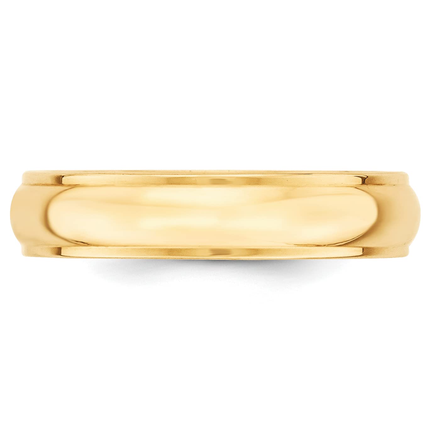 10k Yellow Gold 5mm Half Round with Edge Wedding Band Size 10