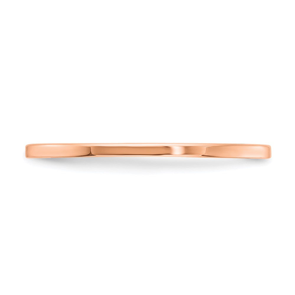 10K Rose Gold 1.2mm Flat Polished Stackable Band Size 6.5