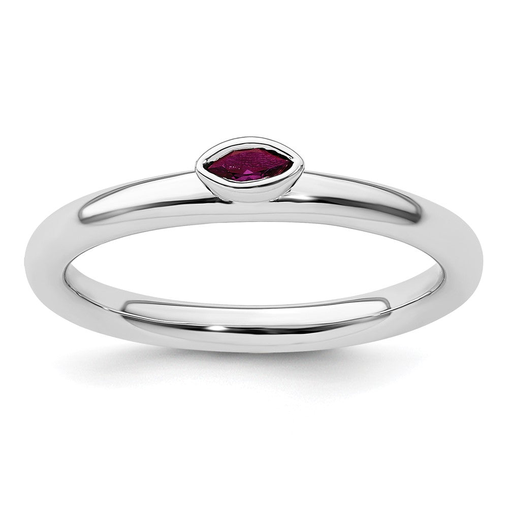 Sterling Silver Stackable Expressions Created Ruby Ring Size -5