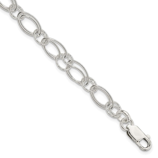 Sterling Silver Polished Oval Link Bracelet 7.5 inches