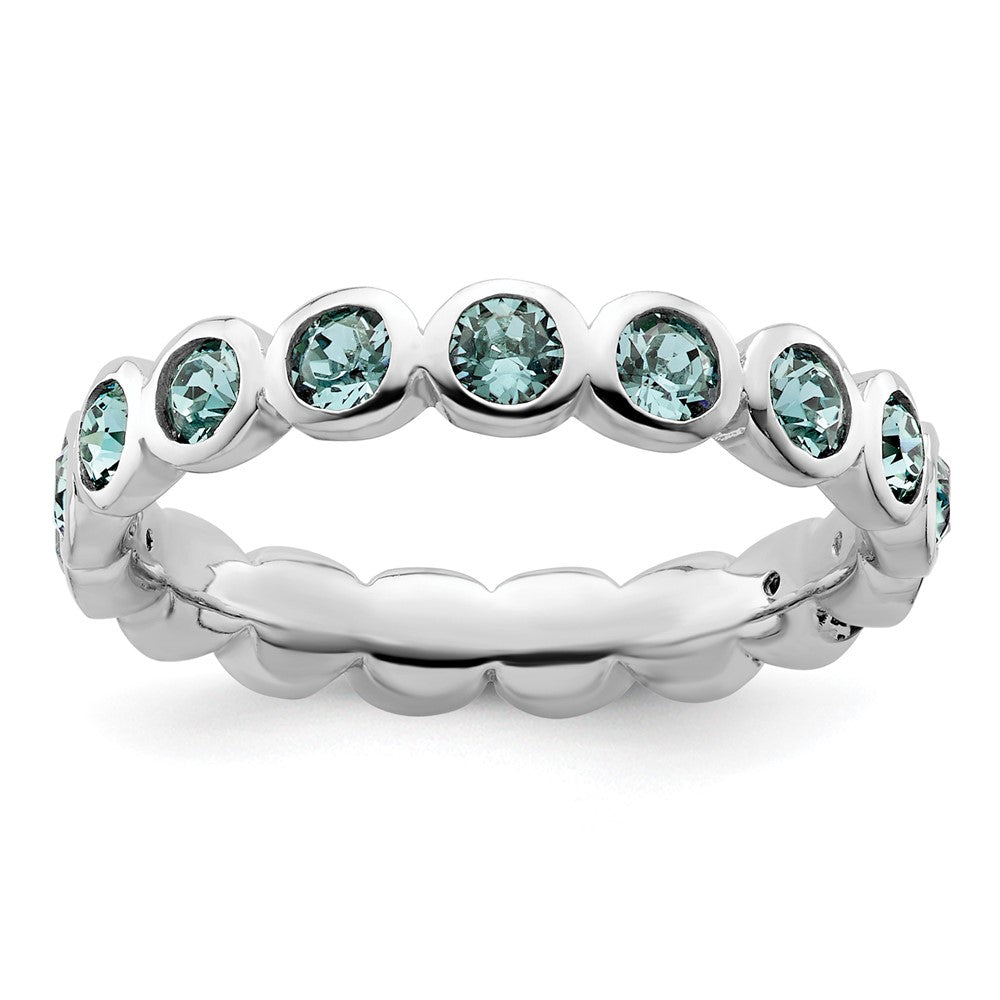 Sterling Silver Stackable Expressions December Crystal Ring Size -9