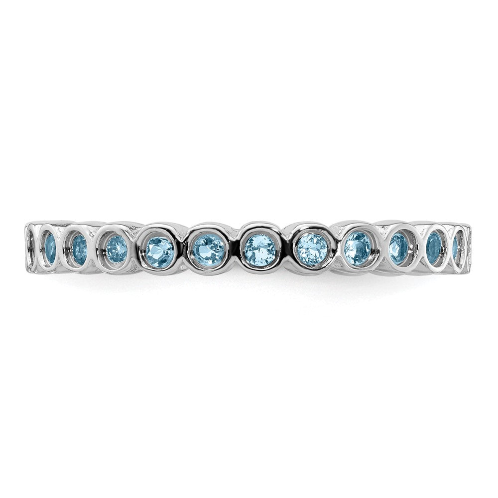 Sterling Silver Stackable Expressions Aquamarine Ring Size -5