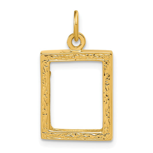 14k Small Picture Frame Pendant