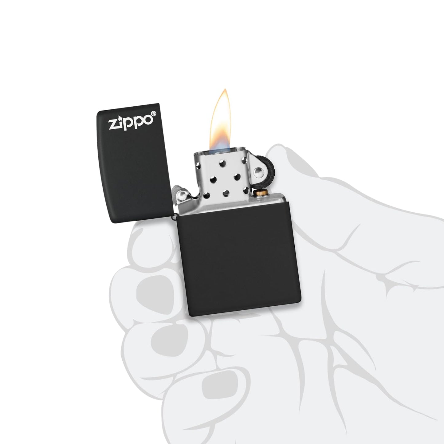 Zippo Classic Black Matte with Zippo Logo Pocket Lighter