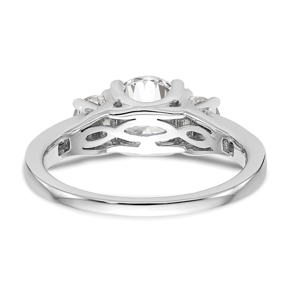 True Origin 14K White Gold 1/6 carat Lab Grown Diamond VS/SI  D E F  Semi Mount Three Stone Ring