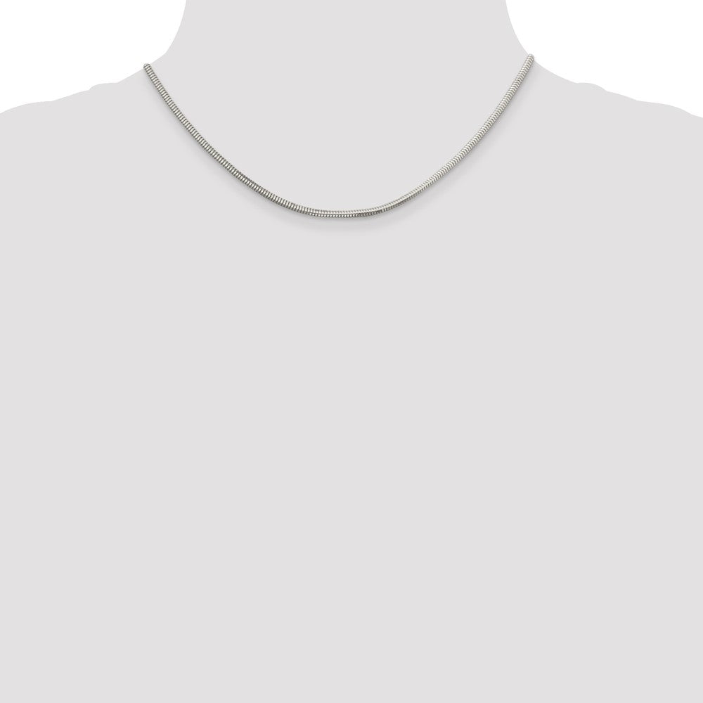 Sterling Silver 2.5mm Diamond-cut Snake Chain 16 Inches