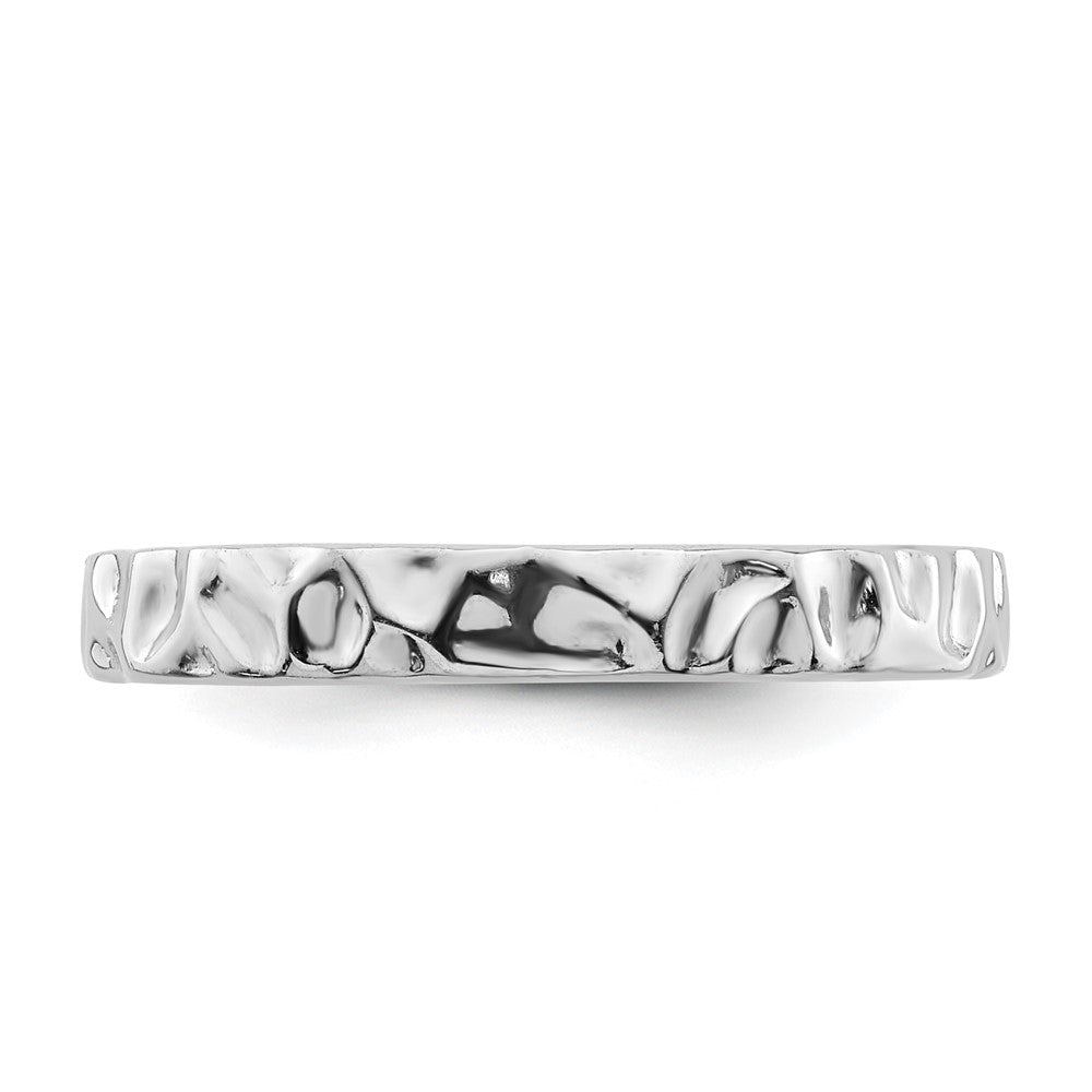 Sterling Silver Stackable Expressions Rhodium Ring Size -6