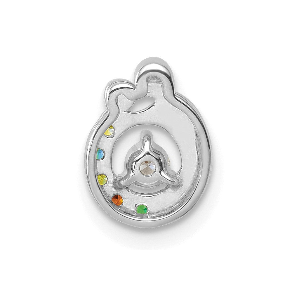 14k WG 5 Birthstone and Dia Mother/Child Chain Slide Semi-mount