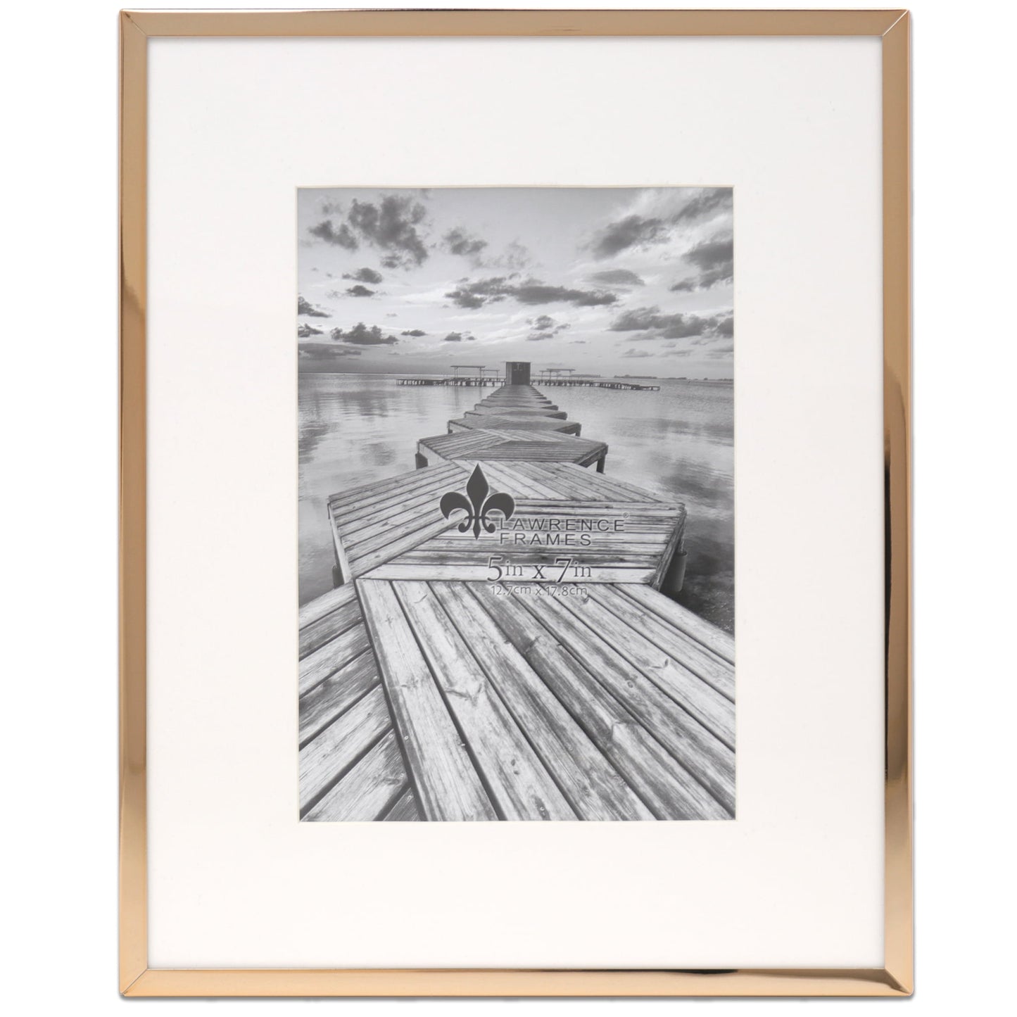 Lawrence Frames 8.15" x 9.88" Metal Picture Frame, Gold