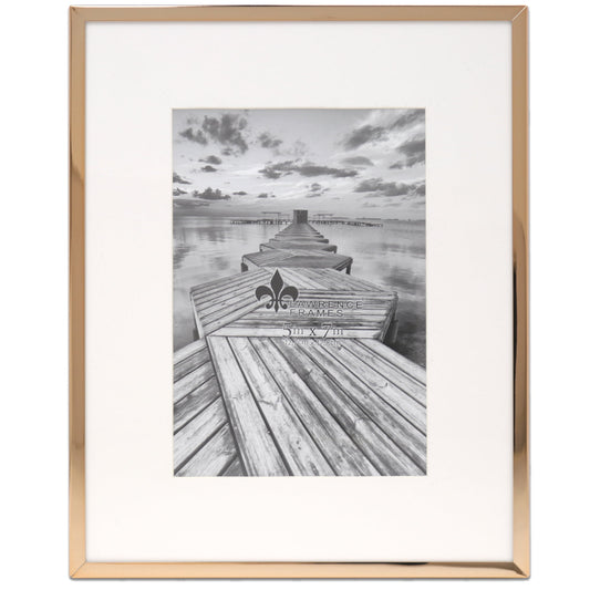 Lawrence Frames 8.15" x 9.88" Metal Picture Frame, Gold