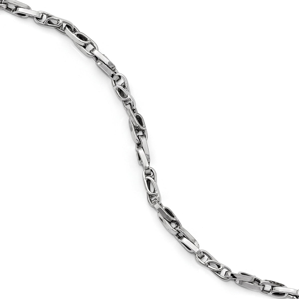 14K White Gold Polished Fancy Link Bracelet