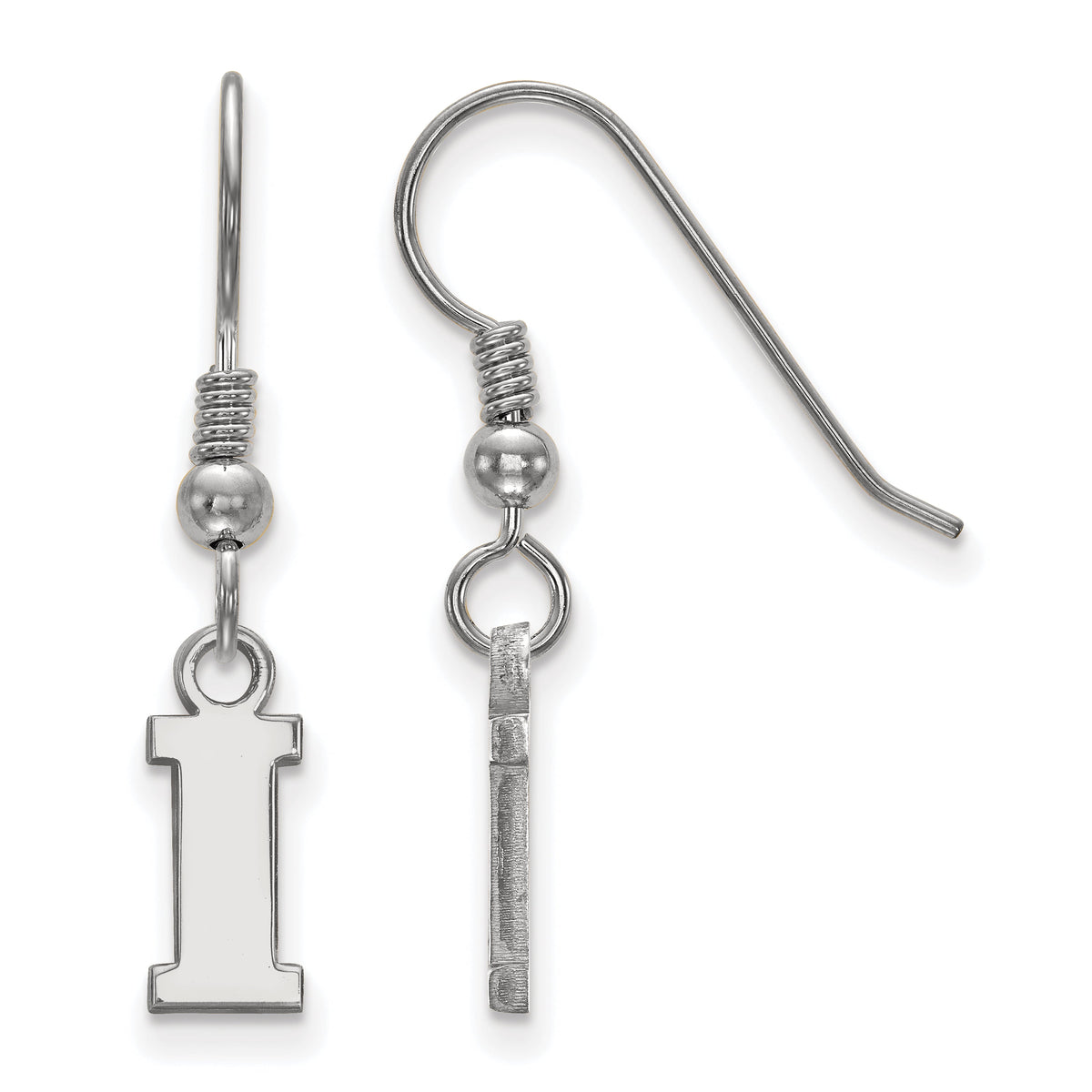 Beautiful Sterling Silver Rh-plated LogoArt University of Iowa XS Dangle Earrings