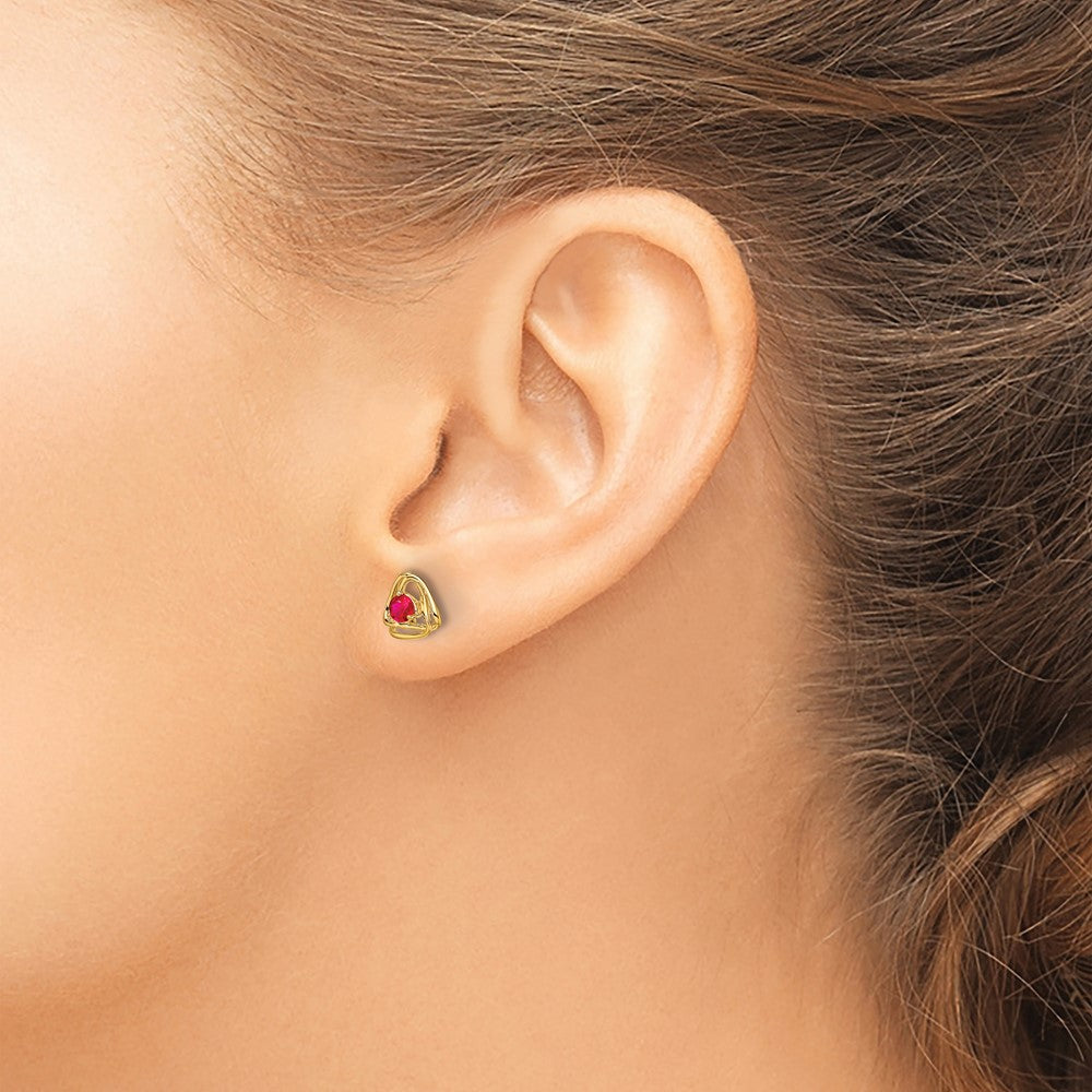 14k Amethyst Post Earrings