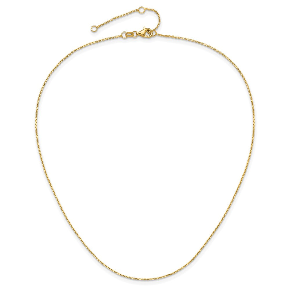 10k Yellow Gold 1.05mm D/C Cable 2in+2in Adjustable Chain