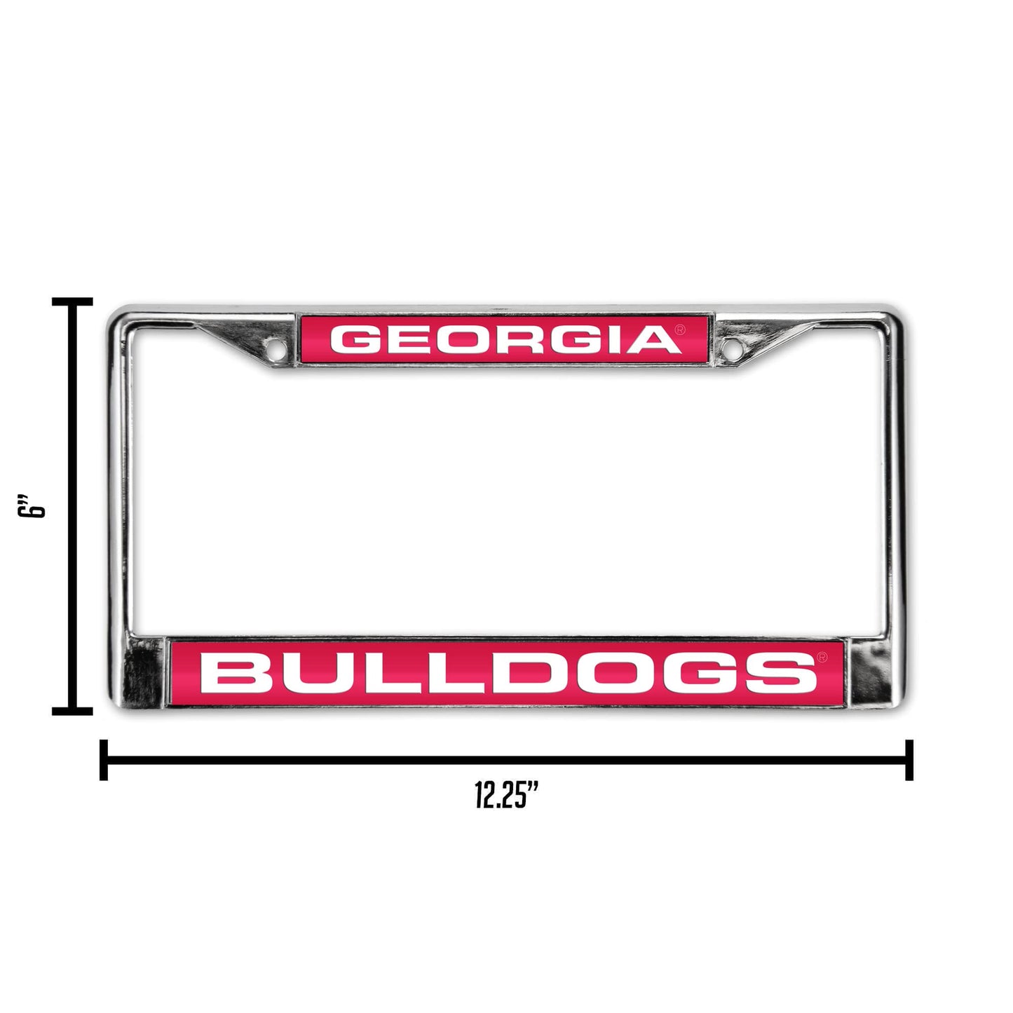 Collegiate U of Georgia Red Laser Chrome Acrylic License Plate Frame QGC6987