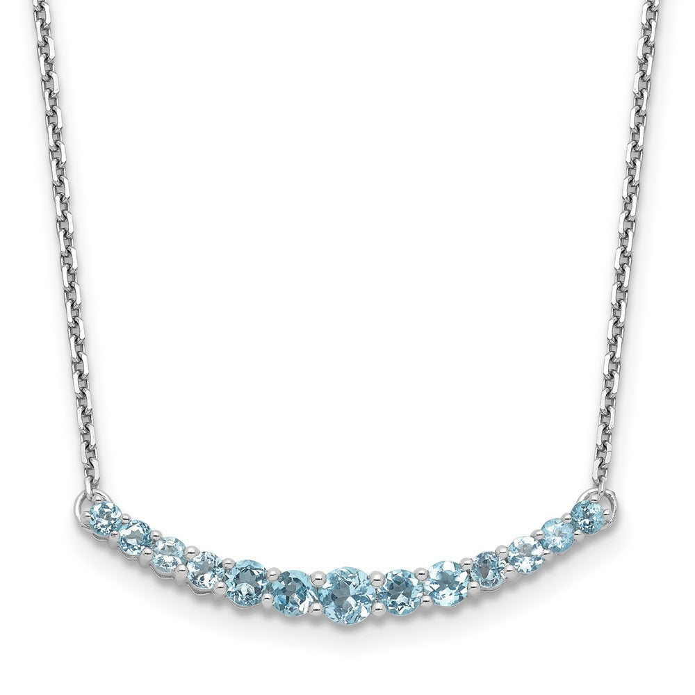 Sterling Silver Rhodium-plated Blue Topaz Pendant w/Necklace 18 Inches
