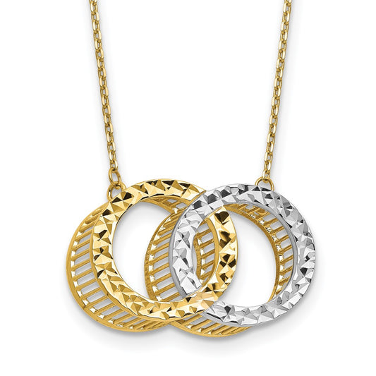 10K Rhodium-plated Polished D/C Necklace