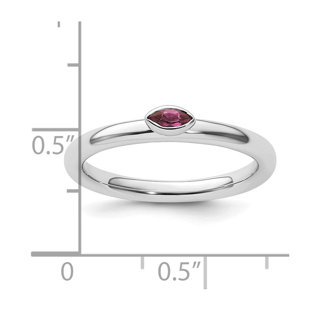 Sterling Silver Stackable Expressions Pink Tourmaline Ring Size -10