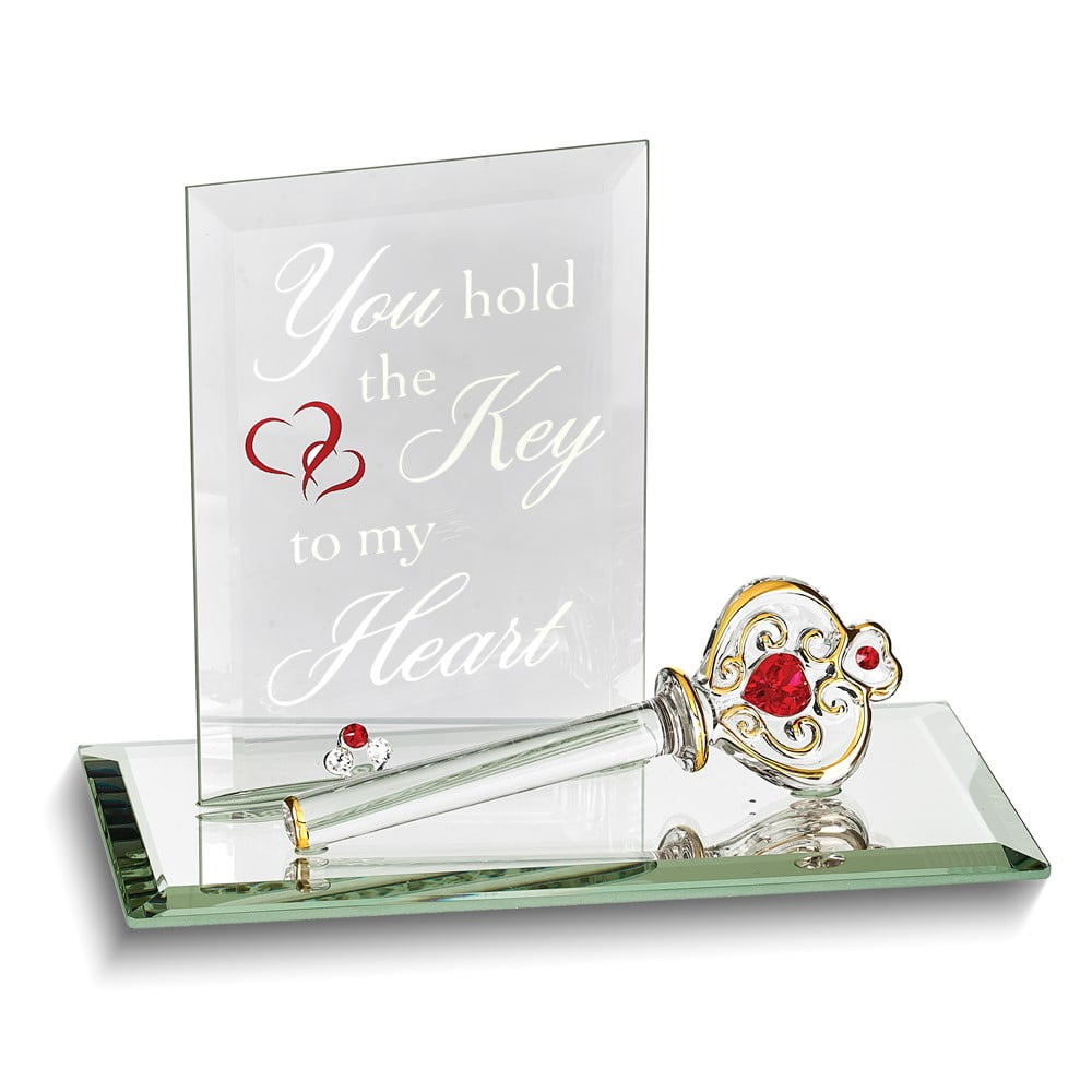 YOU HOLD THE KEY TO MY HEART with Red Crystal Handcrafted Glass Figurine Q-GP1126