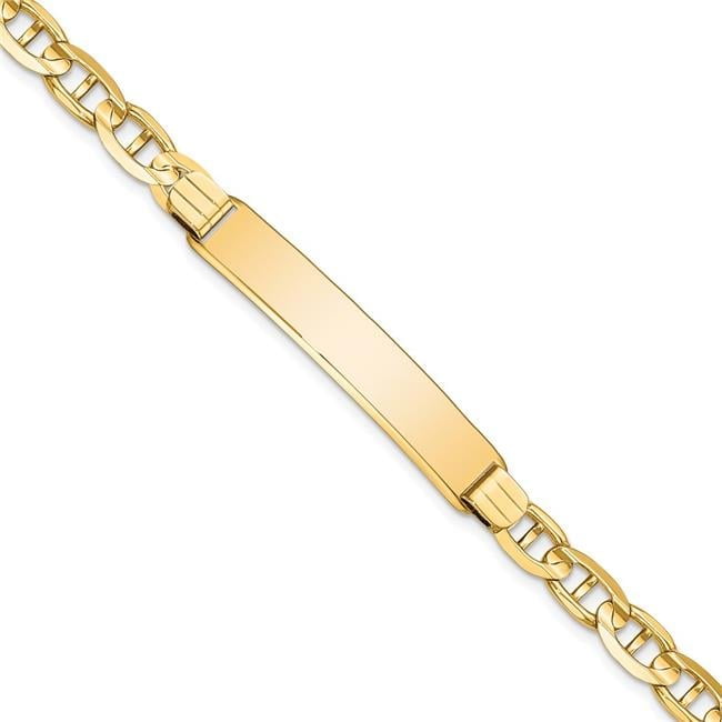 Primal Gold 14 Karat Yellow Gold Anchor Link ID Bracelet