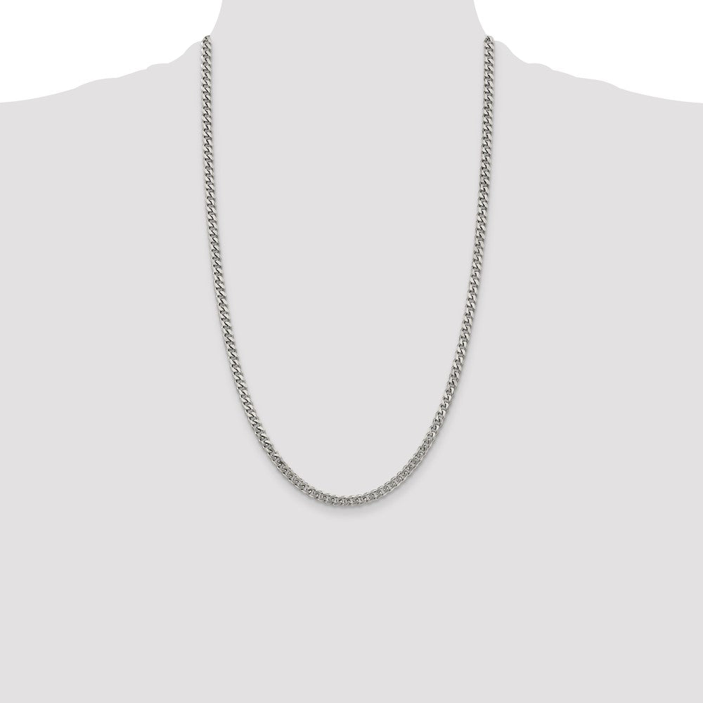 Sterling Silver Rhodium-plated 4.5mm Curb Chain 26 Inches