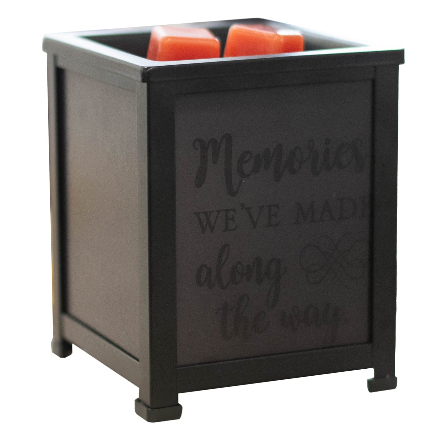 Elanze Designs Best Life Love Black Metal Electrical Wax Tart and Oil Glass Lantern Warmer