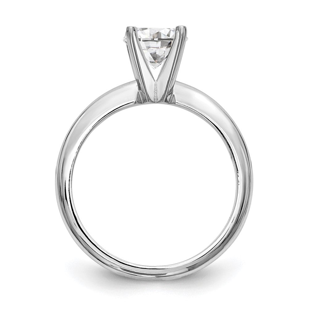 14k White Gold 1.5 carat Heavy-Weight Half-Round 4-Prong Round Solitaire Ring Mounting