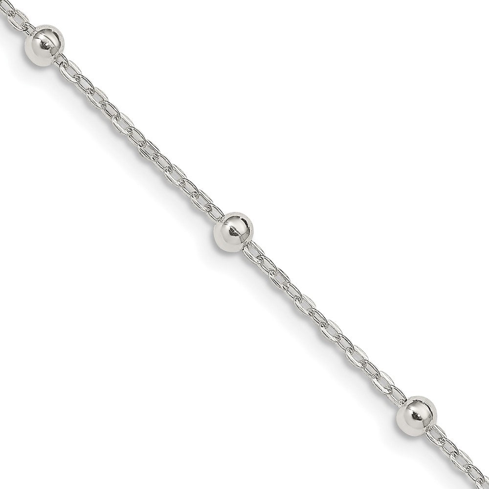 Sterling Silver 1.3mm Fancy Beaded Chain 16 Inches
