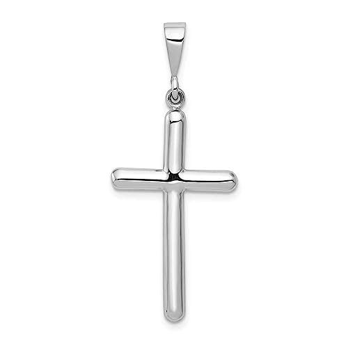 14k White Gold Cross Pendant