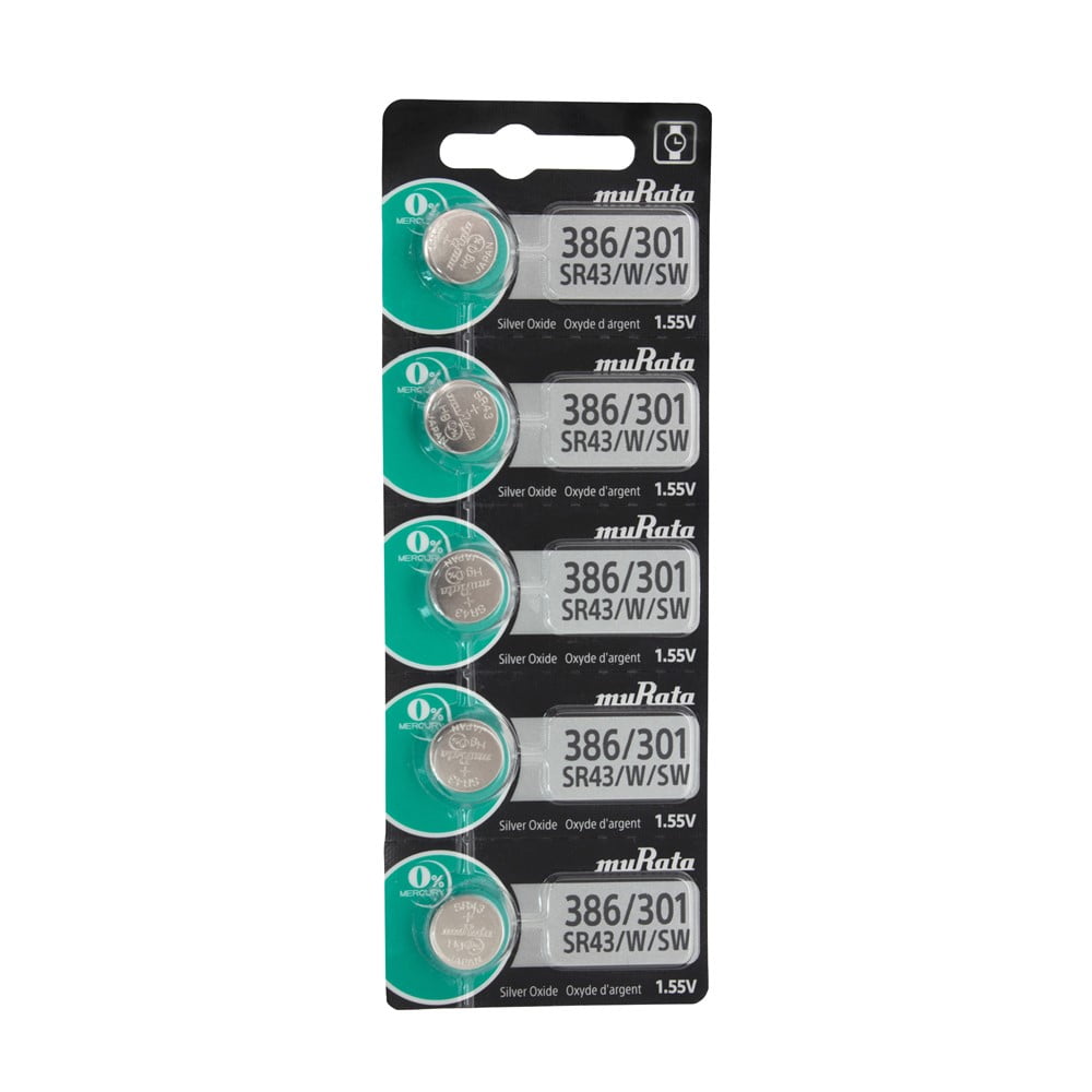 Pkg/5 Type 386/301 MuRata Watch Battery Tear Strip QSWB386