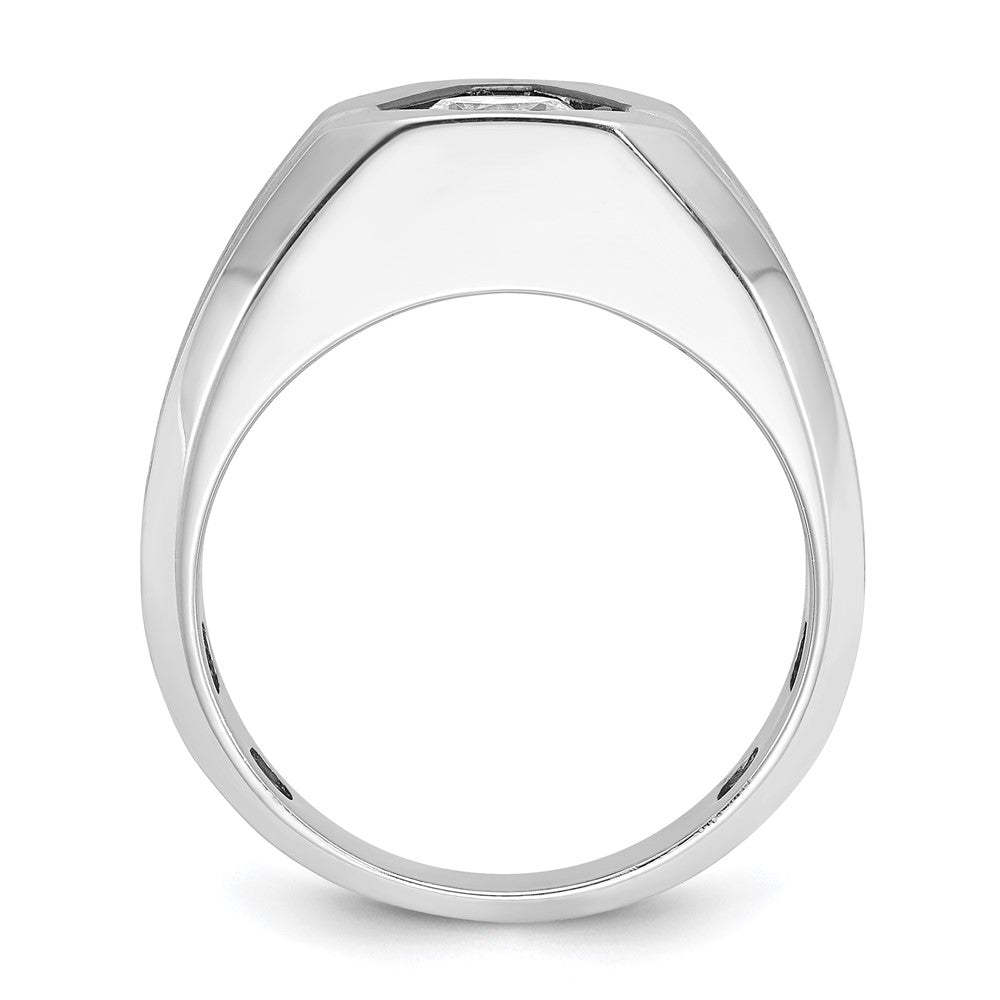 14k White Gold IBGoodman Men's Polished and Satin Diamond Ring Mounting