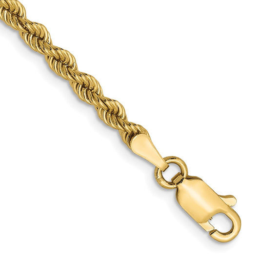 14K 2.75mm Solid Regular Rope Chain 7  inches