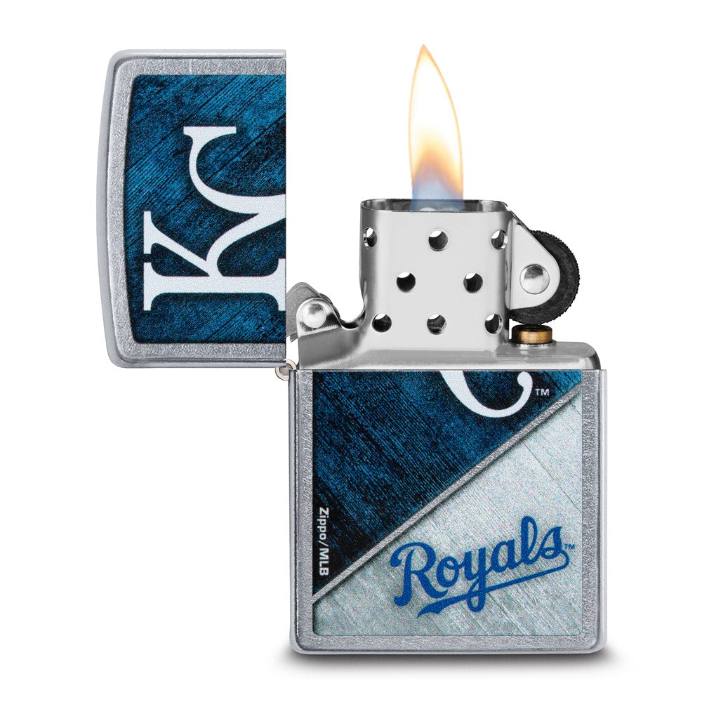 Zippo Street Chrome Kansas City Royals Color Image MLB Lighter